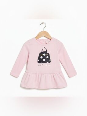 Kate Spade Toddler Girls Top Purse Ruffle Long Sleeve Pink 24 Months